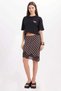 Women's Slim Fit Polka Dot Lace Detailed Asymmetrical Brown Skirt