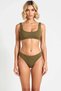 Women's Bikini Set Bralette Top Square Neck Sleeveless Slip Bottom Regular Waist Textured Knitted Plain Unlined - 4