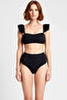 Women's Bikini Set Textured Knitted Ruffle Bralette Without Underwire High Waist Hipster Sleeveless Closed Back - 4