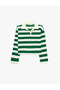 تي شيرت مخطط بياقة بولو وأكمام طويلة بقصة عادية