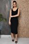 فستان أسود ناعم ضيق على الجسم - 2