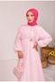 Front Ruffled Lace Detailed Hijab Dress Pink - 5