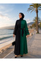 Straight-Cut Dress with a Belt and Embellishments, Suitable for Sizes 38-48. - 6