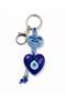 Nazar Beaded Heart Figured Keychain – Blue Glass Heart Bag Ornament