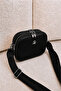 Women's Black Multi-Compartment Cross Shoulder Bag with Adjustable Strap Daily Use Zipper Bag