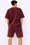 Oversize Anthracite Washed Shorts T-Shirt Set Unprinted 100% Cotton Comfortable Casual Style - 2