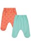 Palm Tree Printed Set of 2 for 1-9 Months Single Bottom Baby - Coral-Mint - 4