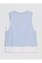 Blue Crew Neck Los Angeles Printed Girls' Tank Top - 2