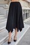 Women's High Waist Eight-Piece Asymmetrical Skirt-Black - 4