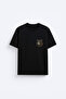 Turkish Bozkurt Wolf Printed 100% Cotton Fabric Black T-Shirt