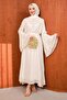 White Spanish Sleeve Waist Tie Tulle Dress
