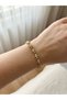 Premium Design Geometric Shaped Gold Modern Bracelet with Stones
