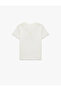 Beaded Detailed Crew Neck Long Sleeve Cotton Pack Printed T-Shirts - 2