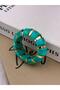 Turquoise Marble Patterned, Gold Detailed, Natural Stone Look, Elastic Bracelet