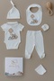 100% Cotton Premium Newborn Hospital Release 5-Piece Collared Short Sleeve Set Balloon