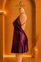 Plus Size Burgundy Satin Lace Detailed Thin Strap Women's Nightgown - 3
