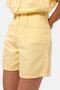 Women's Light Yellow 6S6-108 Relax Fit Belt Detailed 100% Cotton Denim Shorts - 6