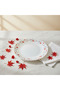 Fluted White Opalware Dinner Plate with Red Floral Design – 27 cm - 2
