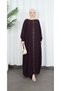 Bat Sleeve Leopard Stone Dress Purple Hnt8526 - 4