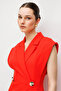 Women's Double-Breasted Button Detailed Sleeveless Midi Dress 0087 Nar - 3