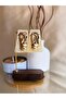 Abstract Face Patterned Cream Marble Textured Summer Women's Design Earrings