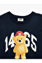 Teddy Bear Printed Short Sleeve Crew Neck Cotton T-Shirt - 3