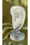 Pink Stone Earring Set with Teddy Bear Figure - 4