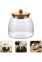 2-PCS Glass Jar Canister with Bamboo Lid - 1000ml, Airtight, Borosilicate Glass Storage Container Set of 2 YK4114 - 4