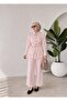 Women's Hijab Voile No-Show Stylish Gold Buttoned Belted Suit