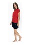 20000 Women's Melange Short Sleeve Round Neck Shorts Set - 5