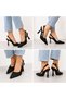 Women's Evening Dress Shoes with Stone Detail, Pointed Toe, Open Back, Heeled Shoes - 2
