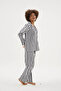 New Top Quality Women's Apaj Collar Women's Gaffur Patterned Pajama Set - 5