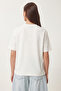 Basic Cotton Knitted T-Shirt Lus0094 Ecru - 5