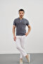Men's Zippered Stripe Detailed Anti-Sweat Polo Collar T-Shirt - 3