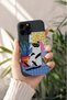 iPhone 15 Pro Max Compatible Launch Silicone Cat Patterned Shock Absorbing Case Black