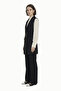Double-Breasted Collar Belt Detailed Black Suit 1669 - 2