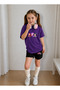 Girl's T-Shirt and Shorts Set, Printed Cotton, Summer Casual Fit Combination
