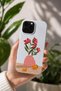 iPhone 15 Pro Max Compatible Launch Silicone Orange Patterned Shock Absorbing Case White