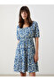 Square Neck Floral Dress - 2