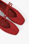Women's Noriel Red Suede Lace-Up Ballerinas - 4