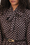 Women's Belted Polka Dot Hijab Dress 2613 - Brown - 5