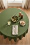 Green Round Tablecloth (Liquid Repellent & Stain Resistant) Luxurious Stylish Tablecloth for Dining Room, Kitchen, and Living Room - 4