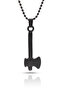 Battle Axe Pendant Nordic Figured Axe Pendant - Black Plated with Ball Chain