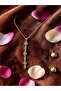Gold and Silver Color Triple Daisy Model Dangling Zircon Stone Steel Chain Necklace - Does Not Tarnish - 45cm - 3