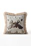 Medieval Knight Duel Tapestry Fringed Throw Pillow Cover - Cream Tassel Pillowcase - 2