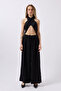 Low Waist Oversize Linen Trousers - 38 - Black - 2