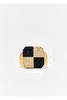 Gold Black Stone Ring - 2