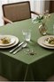Green Water Repellent Stain-Resistant Tablecloth – Stylish Linen-Textured Cotton Tablecloth & Picnic Cover - 4
