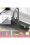 Silk Route Silicone Faucet Splash Guard Mat, Sink Mat Tray, Water Catcher, Sponge Holder (Dark Grey) - 5