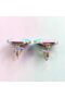 Baguette Pink Tourmaline Stone Gold Color Earrings - 4